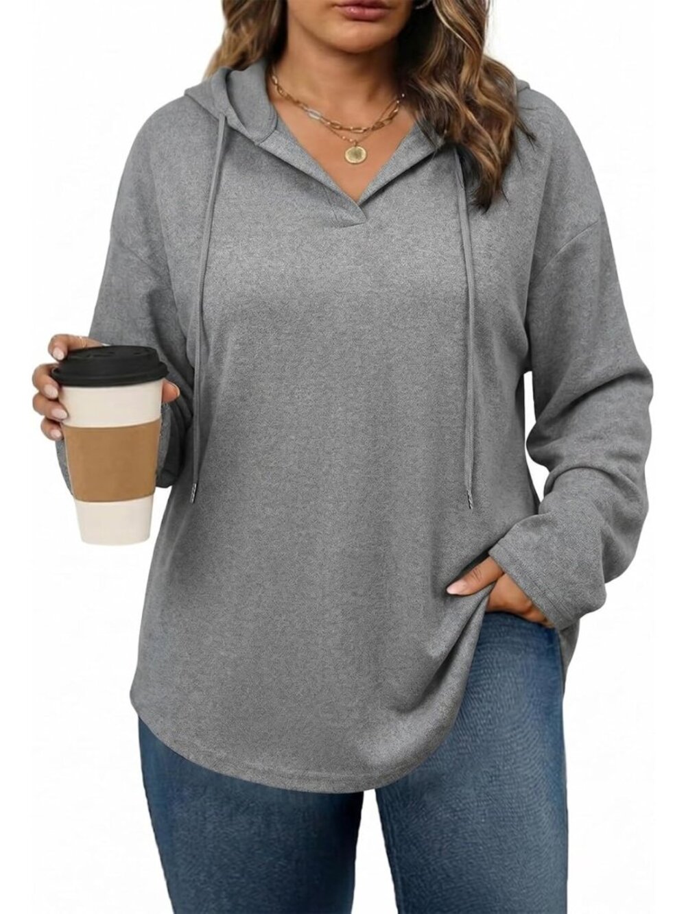 Plus Size Oversized Hoodie for Women | Long Sleeve, Drawstring Sweatshirt